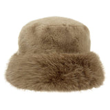 Faux Fur Russian Style Plush Bucket Hat: Red