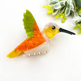 Hummingbird Hair Claw Clip, Elegant Acetate Bird Hair Clip: Hummingbird-Green