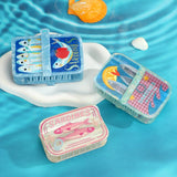 Fun Sardine Can Hair Pattern Hair Claw Clips: Blue