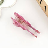 Adorable Pink Cartoon Guitar Hair Claw Clip: Pink