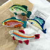 Rainbow Trout & Shark Hair Clip, Fish Shaped Hair Claw: Salmon