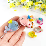 Ocean Fish Mini Claw Clip, Whale Hair Clip: Orange