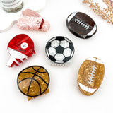 Football & Basketball Sports Hair Claw Clip: Basketball