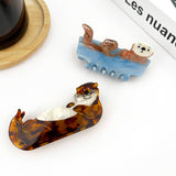 Sleeping Otter Claw Clip, Animal Hair Clip: A