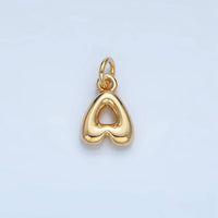 16K Gold Filled 10mm Initial Letter Chubby Balloon Mini Charm | A1591 - A1603: Letter B