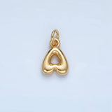 16K Gold Filled 10mm Initial Letter Chubby Balloon Mini Charm | A1591 - A1603: Letter S