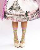 FLORAL SHEER CREW SOCK