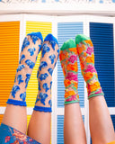 BLUEBERRY RUFFLE SHEER CREW SOCK