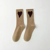 Women's Socks with Hearts: Khaki