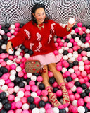 CHERRY BOW RUFFLE SHEER SOCK