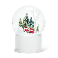 Car w/ Tree in Forest Snow Globe - 5"H