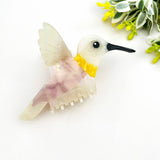 Hummingbird Hair Claw Clip, Elegant Acetate Bird Hair Clip: Hummingbird-Orange