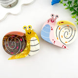 Happy Mystery Snail Acetate Animal Hair Claw Clip: Pink