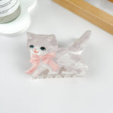 Super cute cat bow hair Claw Clip: White