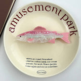Vibrant Oversized Salmon Fish Acetate Hair Claw: Pink