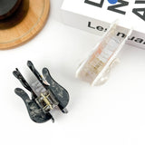 Tilt Head Cat Hair Clip, Acetate Claw Clip: White