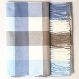 Cashmere Feel Plaid Pattern Scarf - Fringed Edges: SW-25 / ONE SIZE