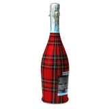 Red & Green Christmas Tartan Prosecco Bottle Wrap