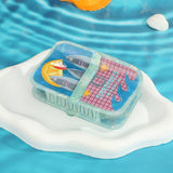 Fun Sardine Can Hair Pattern Hair Claw Clips: Blue