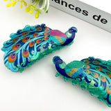Creative Fashion Peacock Hair Claw Clip – Animal Style: Green