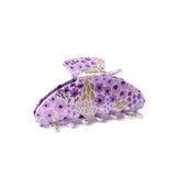 Floral Claw Clip: Blue Trellis