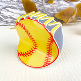 Ball Hair Clip Collection Basketball Football: WhiteBaseball