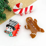Christmas Cane Hair Claw Clip, Gingerbread Man Hair Clip: Cane