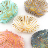 Crystal Shell Claw Clip, Ocean Creatures Hair Clip: White