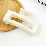 Rectangular Acetate Hair Claw, Premium Quality Hair Clip: White