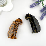3.94" Exquisite & Wise Jaguar Acetate Hair Claw Clip: Black