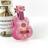 Adorable Pink Cartoon Guitar Hair Claw Clip: Pink