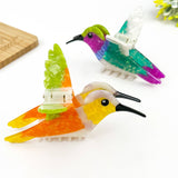 Hummingbird Hair Claw Clip, Elegant Acetate Bird Hair Clip: Hummingbird-Orange