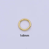 24K Gold Filled 5mm, 6mm, 7mm, 8mm (18 Gauge) Jump Ring Jewelry Making Supply | SP-1560 ~ SP1563-15: 8mm