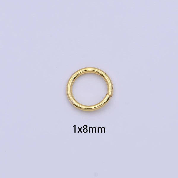 24K Gold Filled 5mm, 6mm, 7mm, 8mm (18 Gauge) Jump Ring Jewelry Making Supply | SP-1560 ~ SP1563-15: 8mm