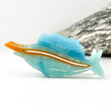Red Fish Patchwork Acetate Claw Clip Coastal Eco Style: Blue