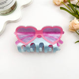 Heart Sunglasses Acrylic Hair Claw Clip – Sweet Y2K Style: Glasses