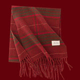 Retro Soft Wool Checkered Fringed Winter Scarf MK2BLW6W6NSW122: 1 Blue / 37*200cm