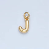 16K Gold Filled 10mm Initial Letter Chubby Balloon Mini Charm | A1591 - A1603: Letter H