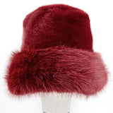 Faux Fur Russian Style Plush Bucket Hat: White