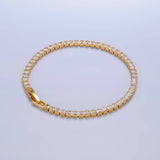24K Gold Filled Clear CZ 7inch Bracelet | WA-2978
