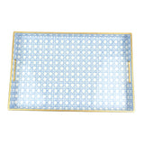 PREPPY BLUE CANE TRAY - LARGE