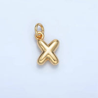 16K Gold Filled 10mm Initial Letter Chubby Balloon Mini Charm | A1591 - A1603: Letter B
