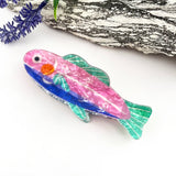 Cute Cartoon Sardine Acetate Hair Claw Ocean Theme: Pink