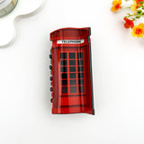 ☎️ Retro Phone Booth Hair Claw – Creative PVC Clip 📞: Red