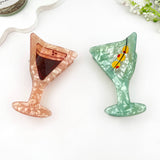 Fresh Cocktail Print Creative Hair Claw Clip: Brown