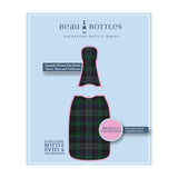 Blue & Green Christmas Tartan Prosecco Bottle Wrap