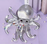 Glitter Transparent Slow Rebounding Octopus Squeeze Toy: Blue-white