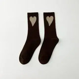 Women's Socks with Hearts: Coffee