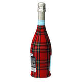 Red & Green Christmas Tartan Prosecco Bottle Wrap