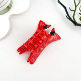 Red Crested Cockatoo Acetate Animal Hair Claw Clip: Red